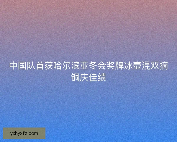 中国队首获哈尔滨亚冬会奖牌冰壶混双摘铜庆佳绩