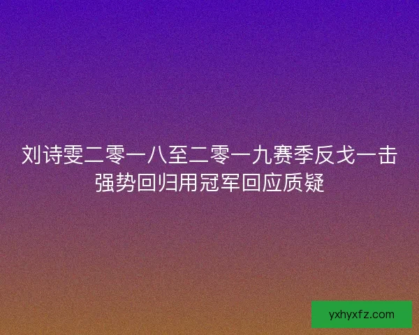 刘诗雯二零一八至二零一九赛季反戈一击强势回归用冠军回应质疑